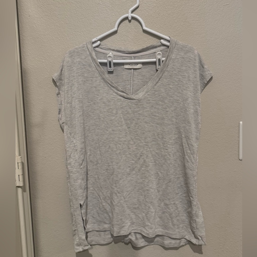 Workshop Republic Clothing Light Gray V-Neck Basic Tee